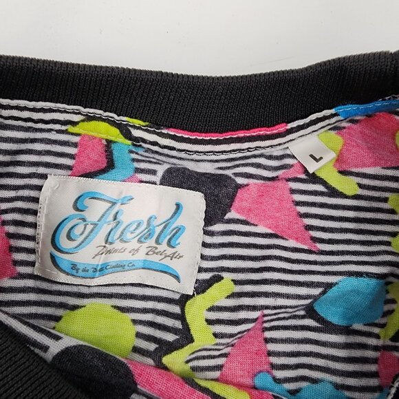 Fresh Prints of Bel Air Size L 90s Retro Geometric Pattern Graphic T-Shirt - Picture 3 of 7